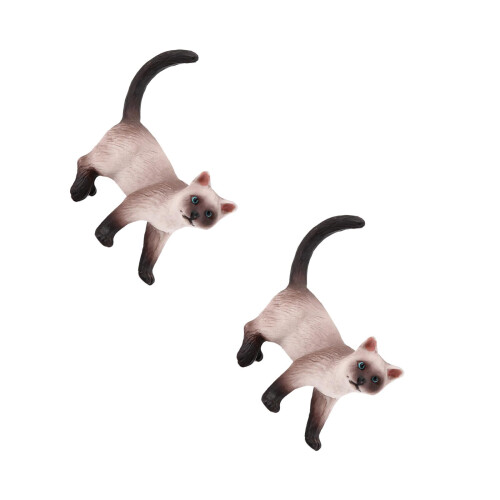 2St Siamese Kat Model Plastic Speelgoed Kinder Cognitief Meerkleurig 2