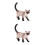 2St Siamese Kat Model Plastic Speelgoed Kinder Cognitief Meerkleurig 5