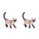 2St Siamese Kat Model Plastic Speelgoed Kinder Cognitief Meerkleurig 6