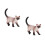 2St Siamese Kat Model Plastic Speelgoed Kinder Cognitief Meerkleurig 7
