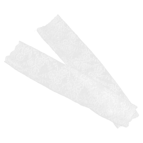 2Paren Witte Kant Arm Sleeves Vrouwen Uv Bescherming Licht Elastisch 2