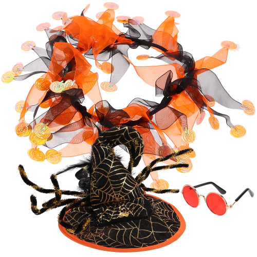 2Sets Halloween Huisdier Halsband Set Met Hoed 1