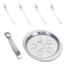 5Sets Rvs Escargot 6-Gats Bord Met Keukengerei