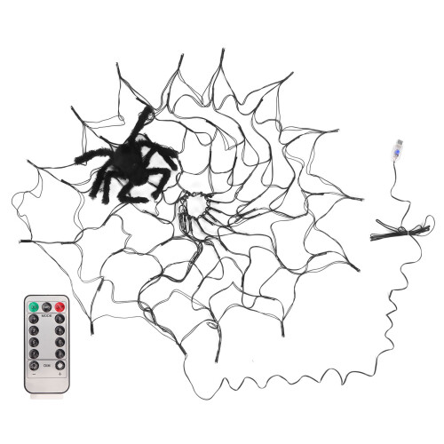 Φώτα Ιστού Αράχνης για Ατμόσφαιρα Πάρτι Halloween, Φώτα Διακόσμησης Halloween Φωτίζουν
