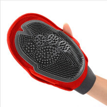 Luva de massagem para animais de estimação, luva de higiene antidesgaste com design de dupla face para fácil remoção de pelos mortos e