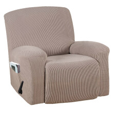 Capa elástica para poltrona com abas, fácil de instalar, em jacquard macio com estampa xadrez, bolso lateral e base elástica antiderrapante para