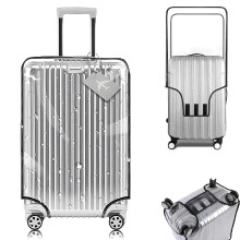 Travel Essentials Clear Pvc Luggage Cover, Transparent Suitcase Sleeve Ensuring Full Visibility Of Tags Or Labels, Lightweight And Space-Saving
