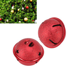 Milchglanz-Weihnachtsglocken 24 Stück, 40 mm, aus Eisen, hohles Stern-Design, roter Baumdekoration