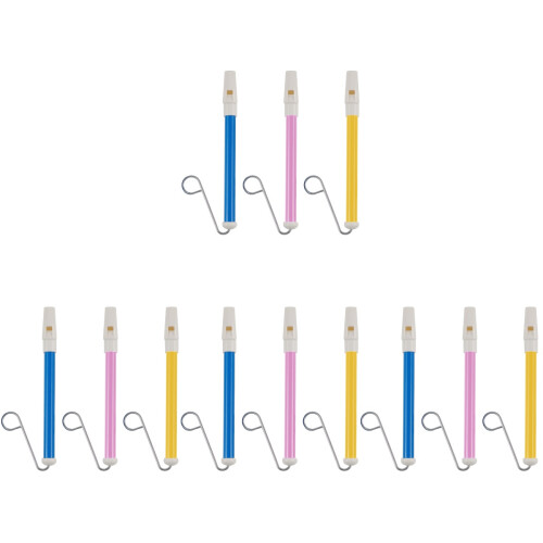12Pièces Jouets Soufflants Enfants Flûte Push-Pull Couleurs Variées 1