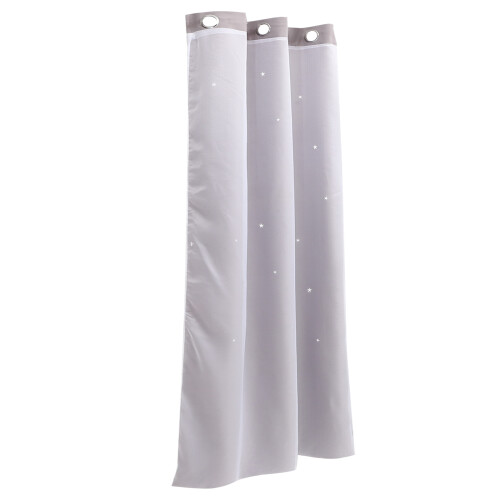 2Pcs Grey Room Darkening Curtain Polyester Window Drapes