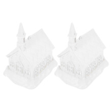 6St DIY Huis Ornamenten Wit Plastic Voor Creatieve Kinderprojecten