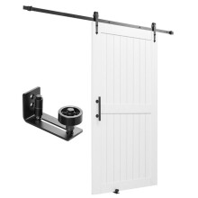 Porte de Grange Coulissante - DUOKU - 1067 x 2134 mm - MDF - Revêtement PVC Imperméable - Blanc
