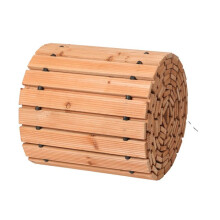 Houten Tuinpad-Duoku-4,9 m x 43,2 cm-Rechtdoor en Antislip. Buitenpad van Ceder met Metalen Kabel