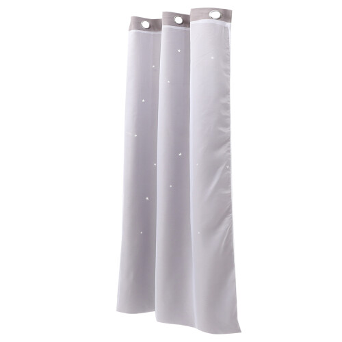 3Pcs Polyester Grey Blackout Drapes Sun Blocking Window Curtain 1