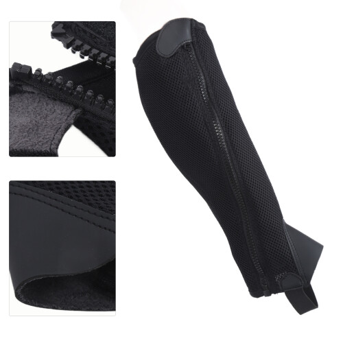 Black Flexible Mesh Equestrian Half Chaps for Children, Size CL
