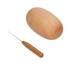 Egg Shaped Beech Darning Tool for Handmade Crafts & Garment Repairs