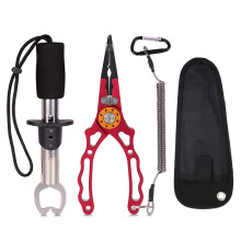 Fishing Pliers With Lanyard Aluminum Alloy Hook Remover Braided Line Cutter Stainless Steel Jaws Saltwater Resistant Ergonomic Design Multipurpose Too
