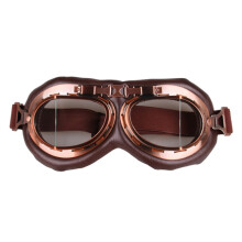 Motorradbrille, winddichte Brille mit verstellbarem elastischem Kopfband, Retro-Fahrbrille für Damen und Herren, UV-beständige, kratzfeste Gläser,