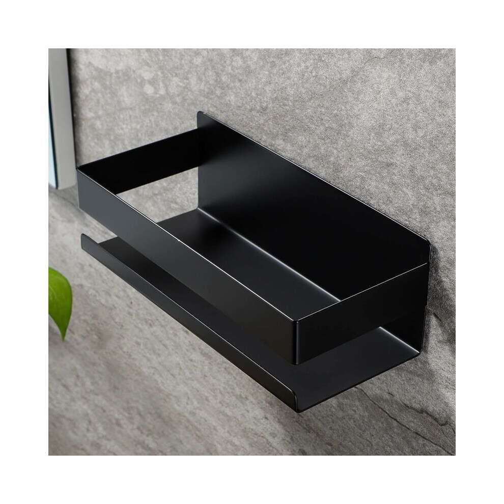 Sleek Organizer, Sus304 Stainless Steel Wall Shelf, Magnetic Design Ensures Heavy Duty Use While Matte Black Finish Adds A Touch Of Style 9448196405741