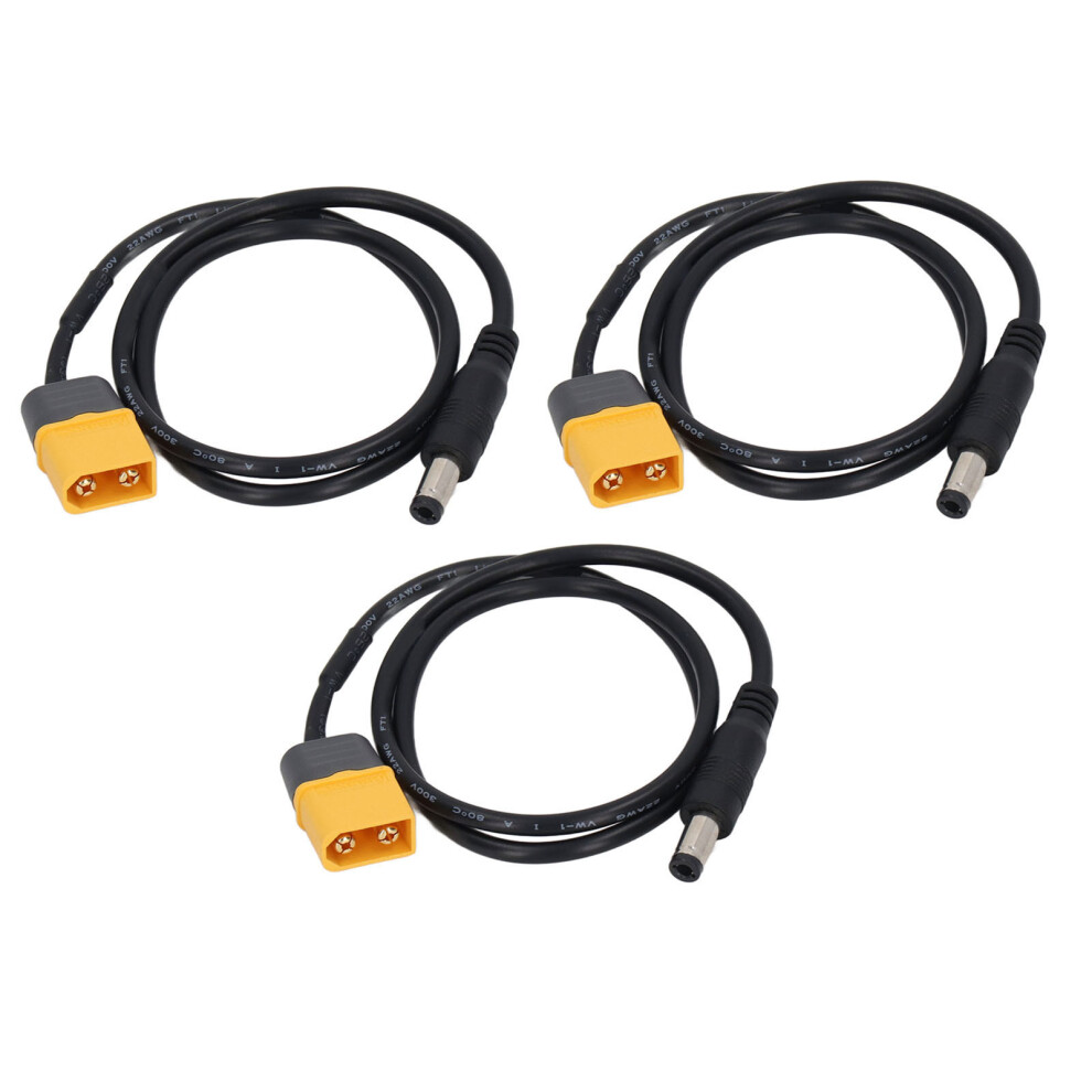 3Pcs Xt60 To Dc Male Battery Adapter Cable For Drone Car Charging 4621381335336