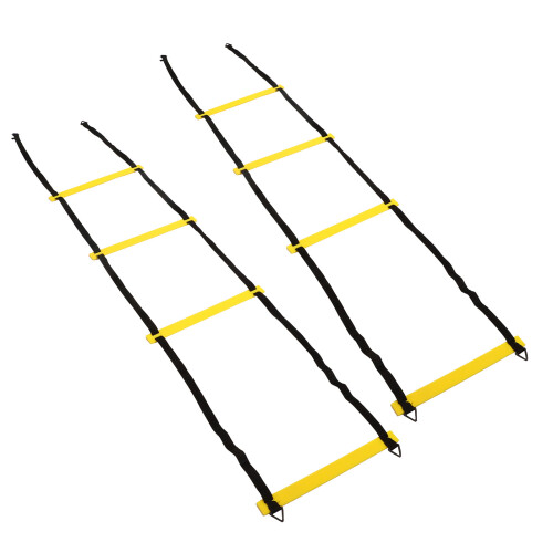 2pcs Agility Training Ladder, 42cm Step Length, Yellow/Black