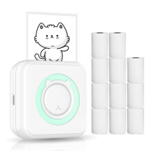 Portable Photo Printer Wireless Bluetooth Instant Printing for Smartphone iOS Android with 11 Rolls