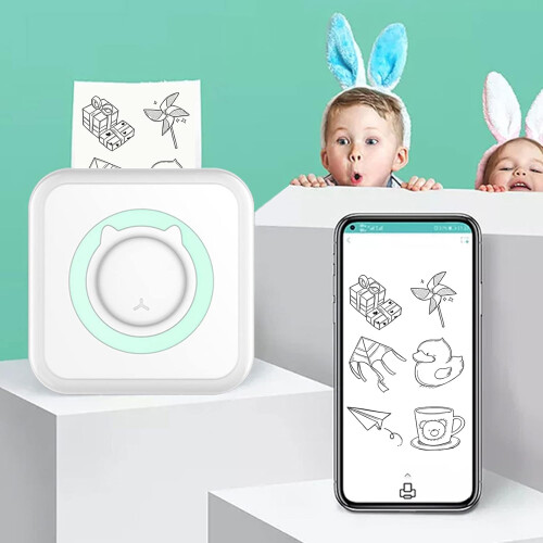 Portable Photo Printer Wireless Bluetooth Instant Printing for Smartphone iOS Android with 11 Rolls 2