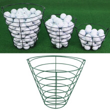 Lightweight Metal Golf Ball Storage Basket with Foldable Handle Large Capacity