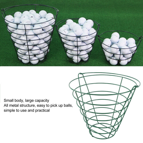 Lightweight Metal Golf Ball Storage Basket with Foldable Handle Large Capacity 2