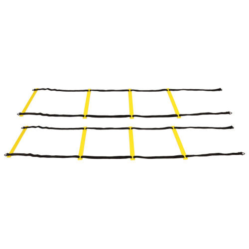 2PCS Agility Training Ladder, PP & Nylon, 42cm Step, Yellow/Black