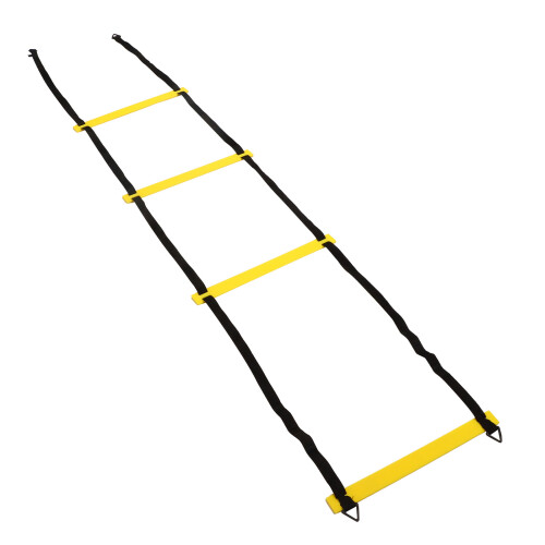 2PCS Agility Training Ladder, PP & Nylon, 42cm Step, Yellow/Black 2