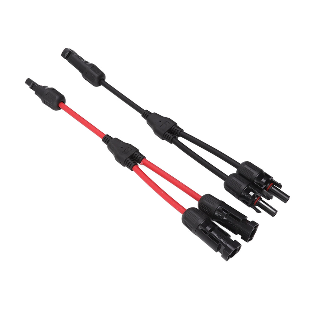 2 Pcs Y Branch Solar Connectors 1000V Dc 30A Red Black 8451372843986