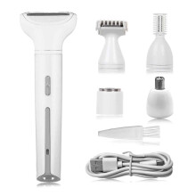 Soin personnel de luxe, rasoir électrique 5 en 1 : lame hypoallergénique douce et indolore, écran LCD et rechargeable par USB, lames