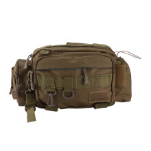 Fishing Equipment Bag with Rod Holder Tactical MOLLE Pouch Large Capacity Storage for Fishing Tools Durable Nylon 600D Water Resistant Fabric,