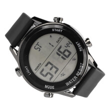 Digital wasserdichte Chronograph-Uhr WR50M Leuchtendes großes Display für Herren Schwarz