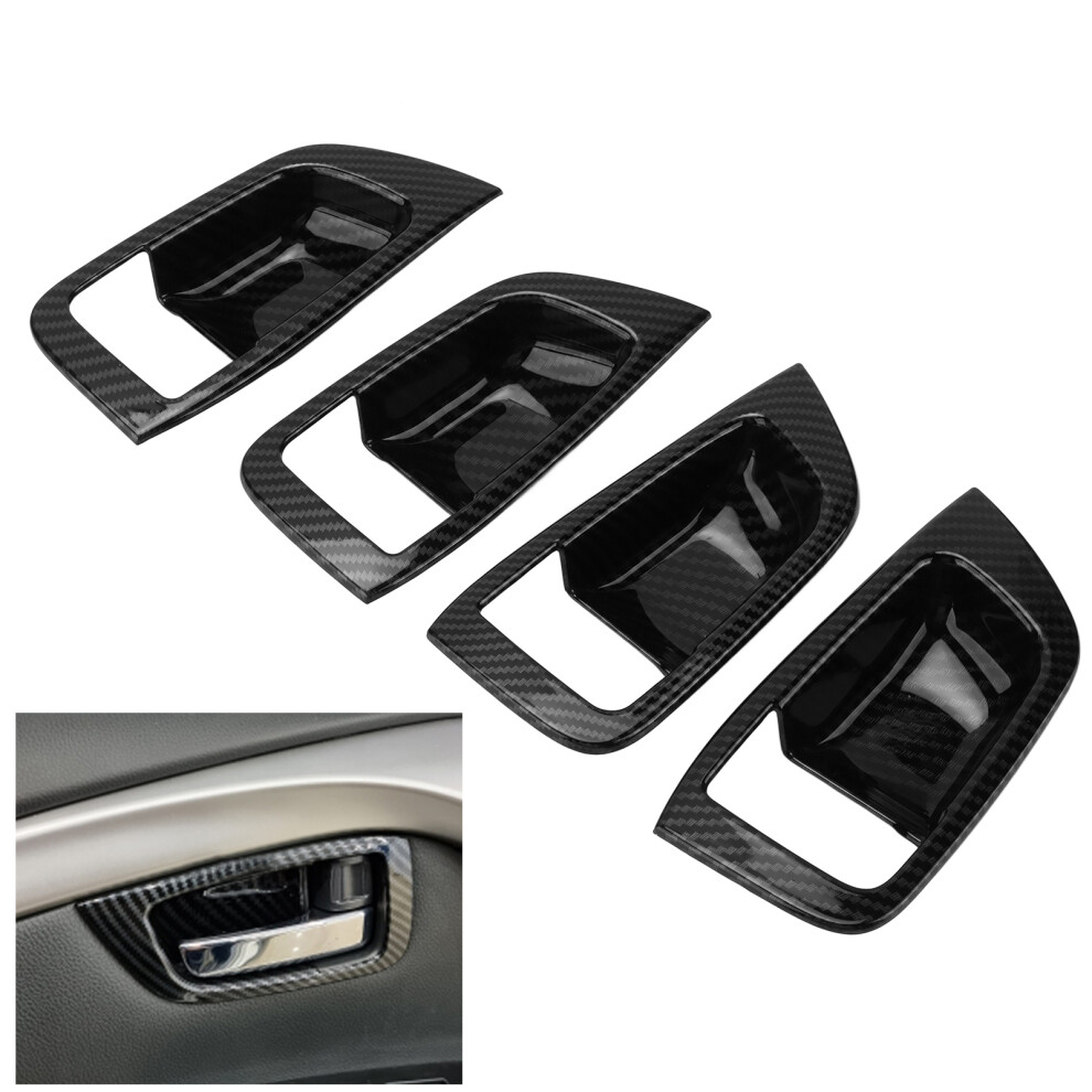 4Pcs Car Door Handle Bowl Cover Trim Carbon Fiber Style For Pajero Sport 2019-2021 4021377181525