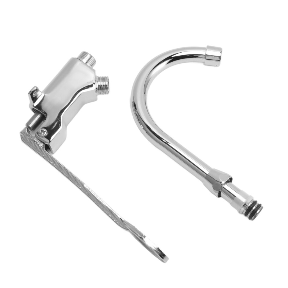 Stainless Steel Foot Pedal Control Valve Faucet - Silver Kitchen Sink Tap 8721372856041