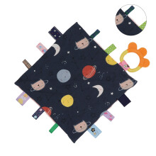 Kleinkindkomforttuch – Weicher Samt & Silikonzahnung, 25x25cm, Außenspace