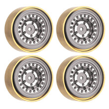 4pcs Aluminum Alloy RC Beadlock Wheels for 1/18-1/24 Cars, 43mm Diameter