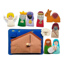Nativity Set for Kids Silent Book Educational Toy Early Learning Play Nativity Scene Story Board for Holiday Christmas
