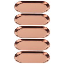 Vassoio portaoggetti in metallo color oro rosa, vassoio in acciaio inossidabile per organizzare cosmetici, esporre gioielli, decorare la toeletta,