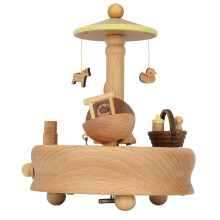 Boîte à musique élégante en bois de hêtre - Cadeau de Saint-Valentin et d'anniversaire, 14 cm