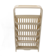Large 5-Tier Book Rack with Stationery Box, 70.6x37x10cm Cream