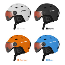 Snow Sports Ski Helmet with Goggles – Impact-Resistant, Adjustable, Black/Blue/Orange/White