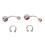 Unisex Κοσμήματα Piercing Δαχτυλίδι σε σχήμα C από ανοξείδωτο ατσάλι με λαμπερές πέτρες 6