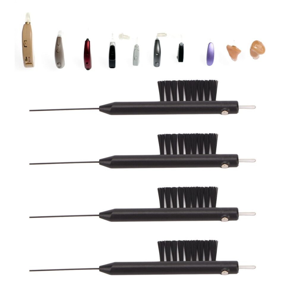 Professional Hearing Amplifier Cleaning Brush Set with Wax Loop & Soft Cloth