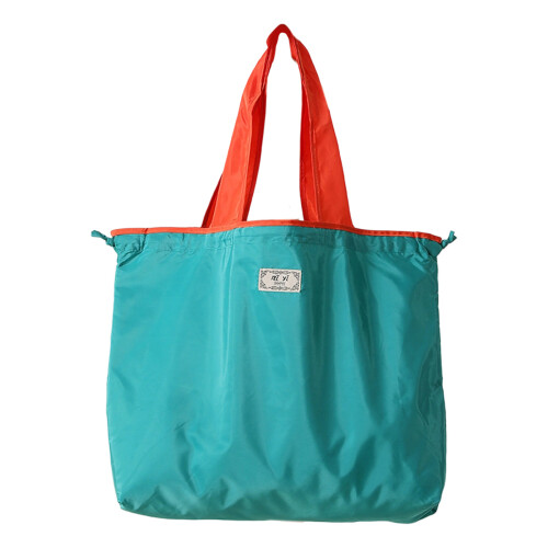 Large Capacity Shopping Bag with Drawstring Closure-Blue L