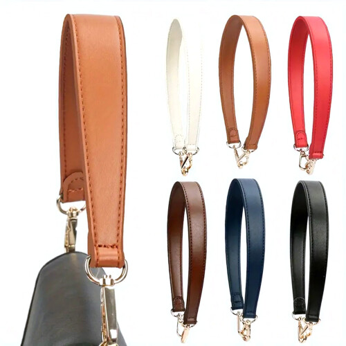 Detachable Underarm Purse PU Leather Bag Strap-Beige 2