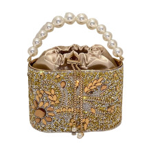 Women Shoulder Bag Rhinestones Evening Bag Elegant-Gold