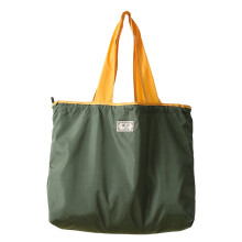 Foldable Shopping Bag with Drawstring Closure-Army Green L
